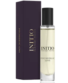 Initio perfume bottle with packaging on a white background